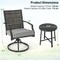 Costway 3 PCS Patio Swivel Chair Set Coffee Table Wicker Cushioned Seat Balcony Porch